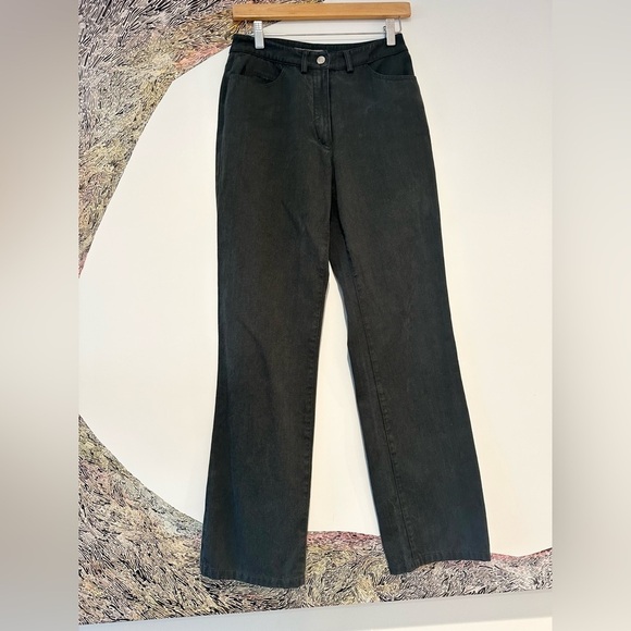 Jaeger Lyocell green grey high rise jeans pants 6 straight leg - Picture 1 of 3